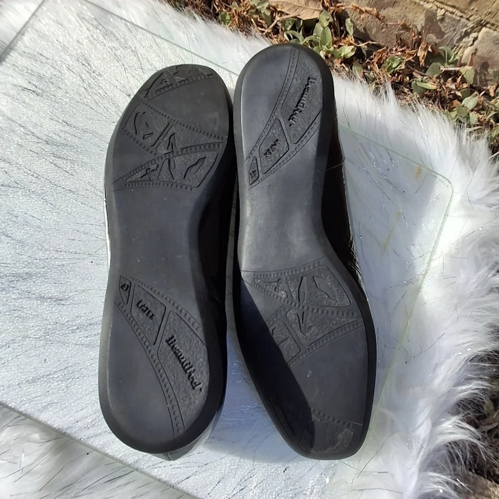 BeautiFeel Shoes Patent Cap Toe Leather Black Slip-on Heel Loafers Size 41/10 - Picture 14 of 16